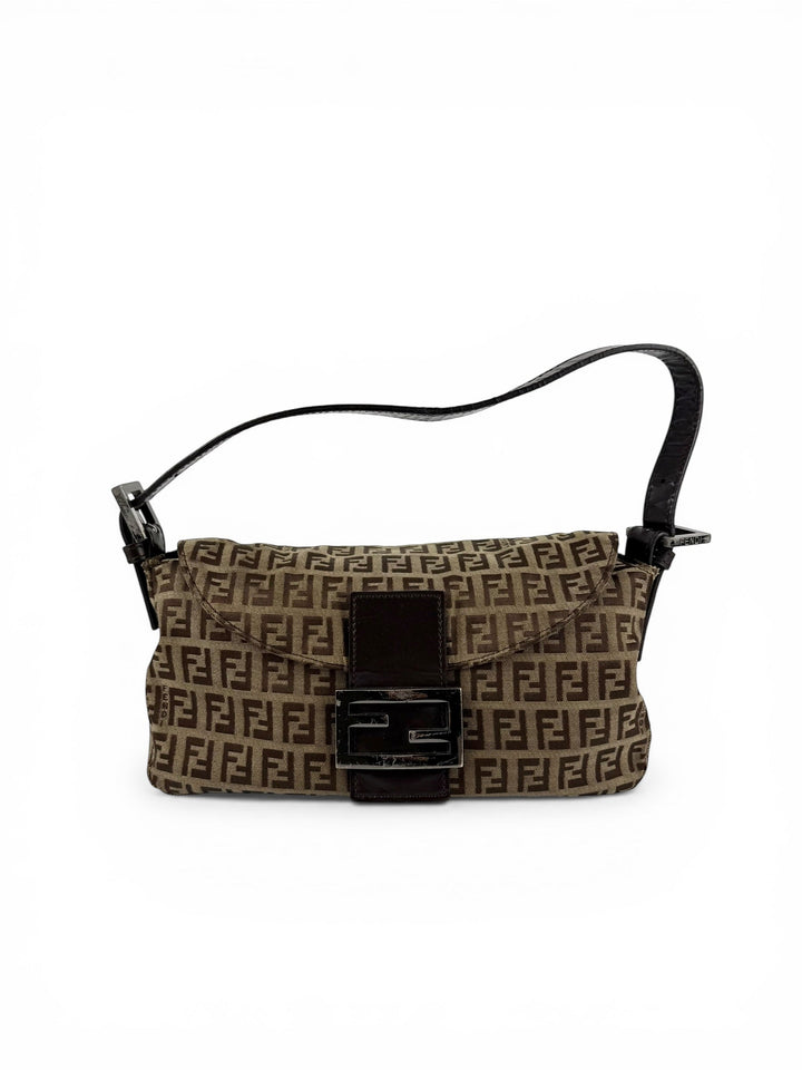 Vintage 90s Fendi Zucca Baguette Shoulder Bag