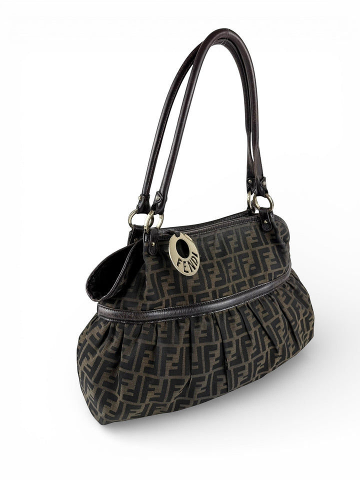 Vintage 90s Fendi Zucca Large Chef Handbag