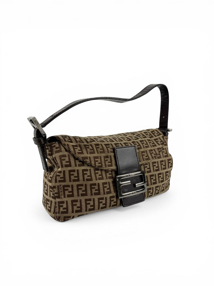 Vintage 90s Fendi Zucca Baguette Shoulder Bag