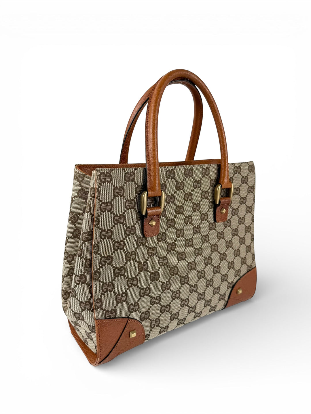 2010s Gucci GG Monogram Nailhead Mini Tote Handbag