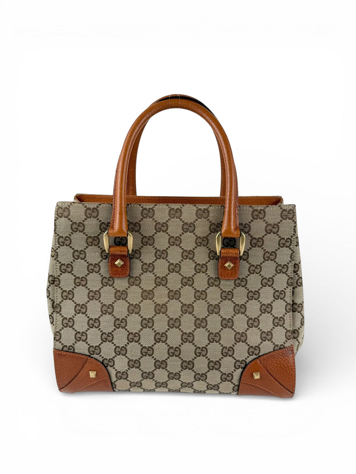 2010s Gucci GG Monogram Nailhead Mini Tote Handbag