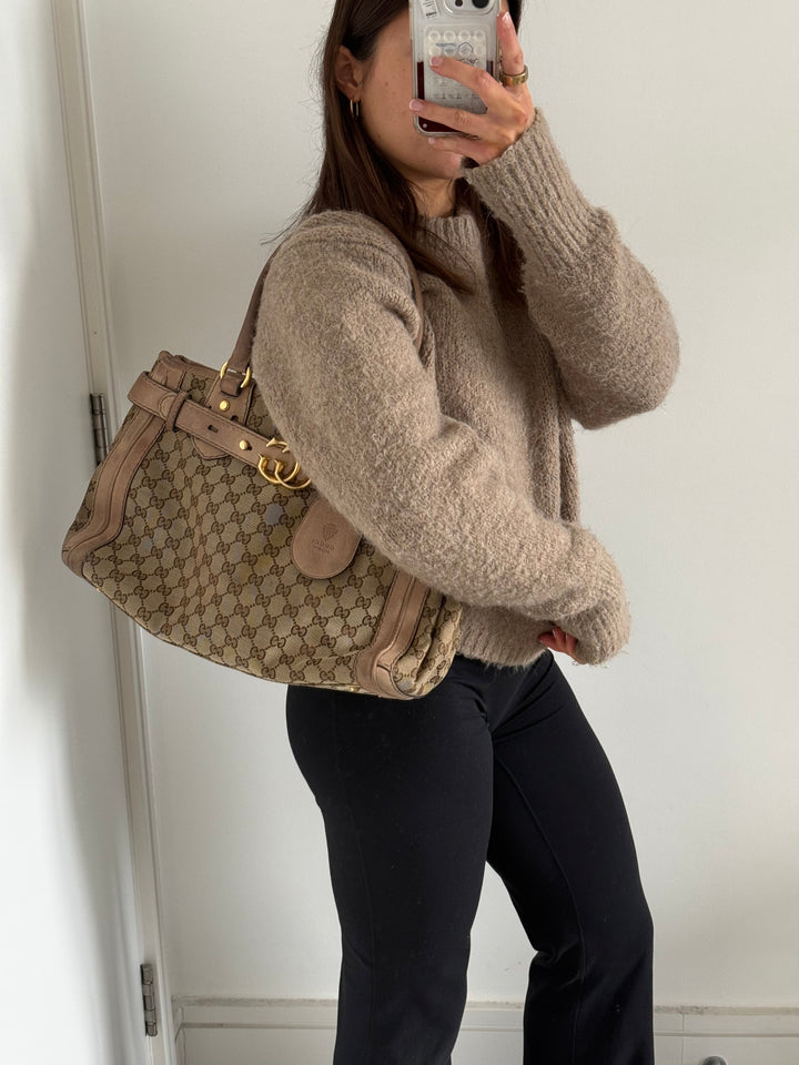 2011 Gucci GG Monogram Running Tote Bag