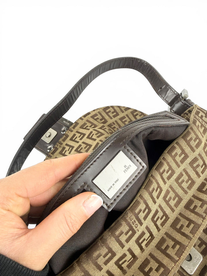 Vintage 90s Fendi Zucca Baguette Shoulder Bag