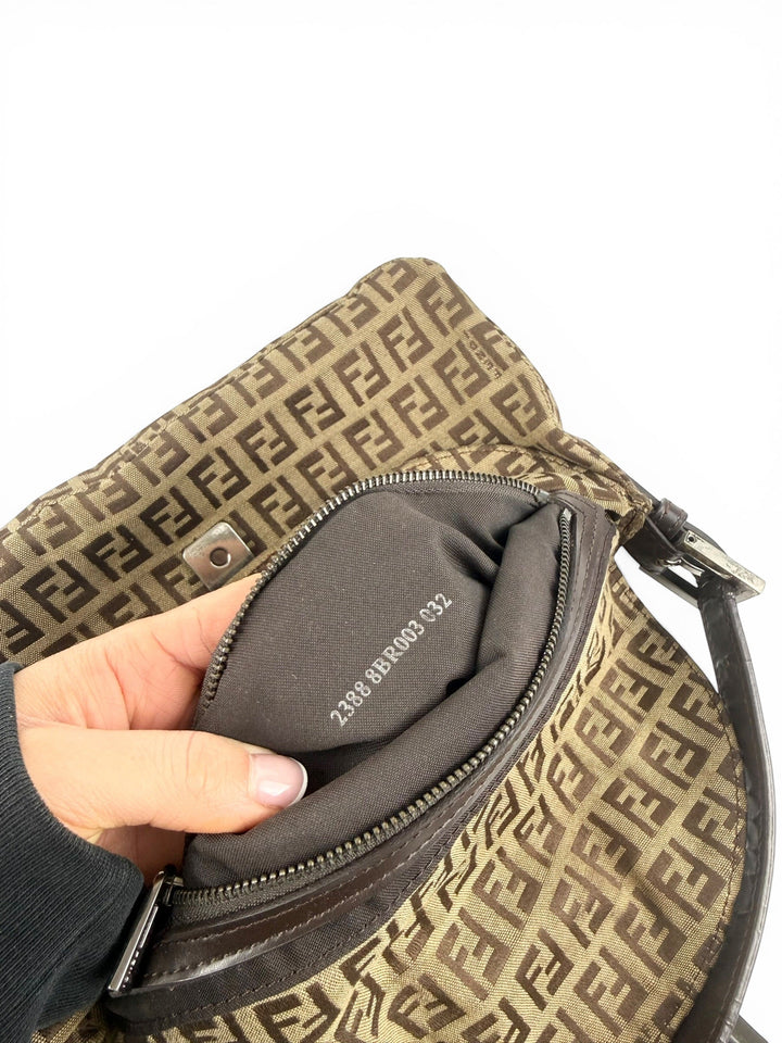 Vintage 90s Fendi Zucca Baguette Shoulder Bag