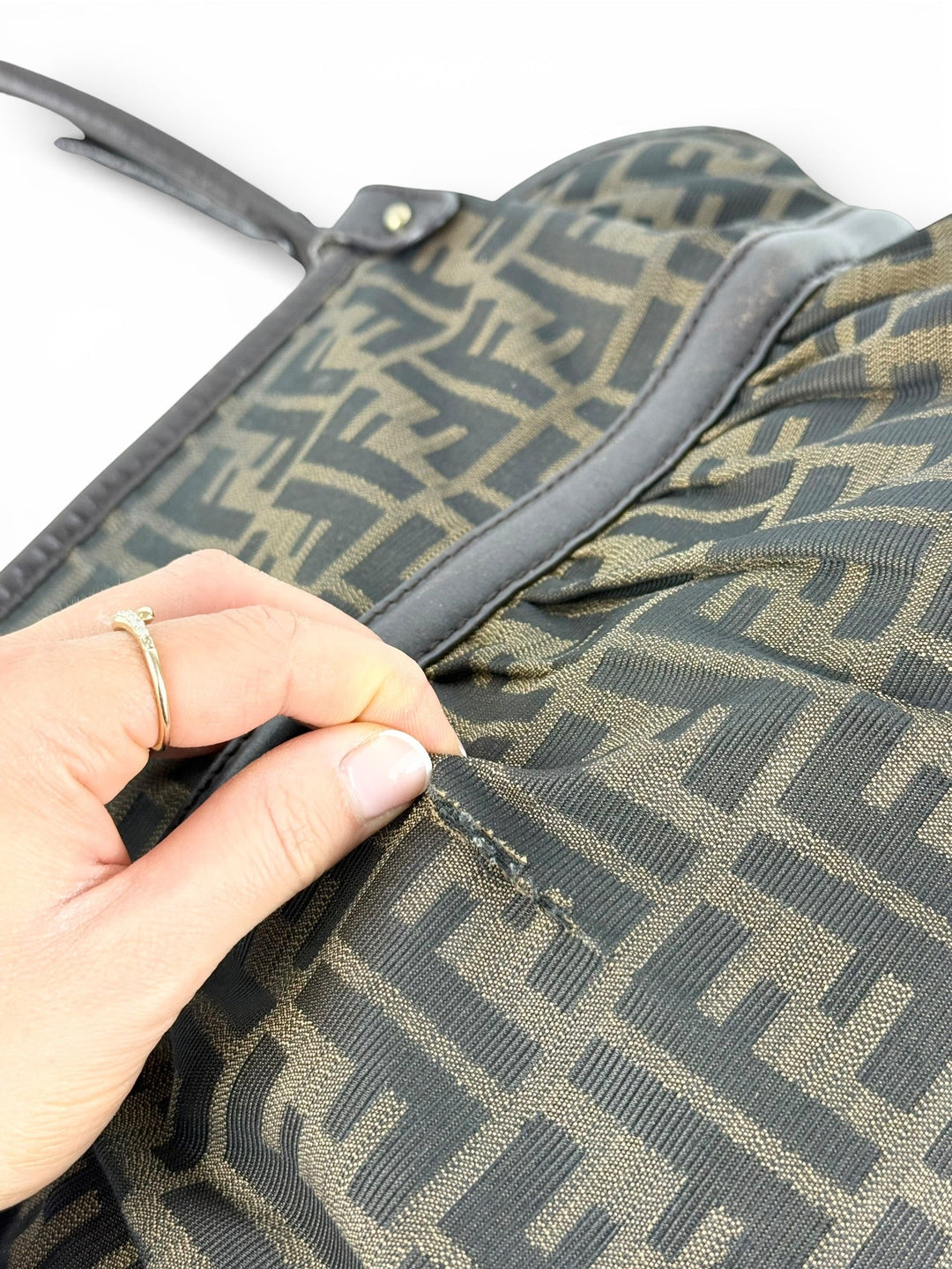 Vintage 90s Fendi Zucca Large Chef Handbag