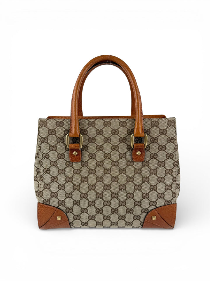 2010s Gucci GG Monogram Nailhead Mini Tote Handbag