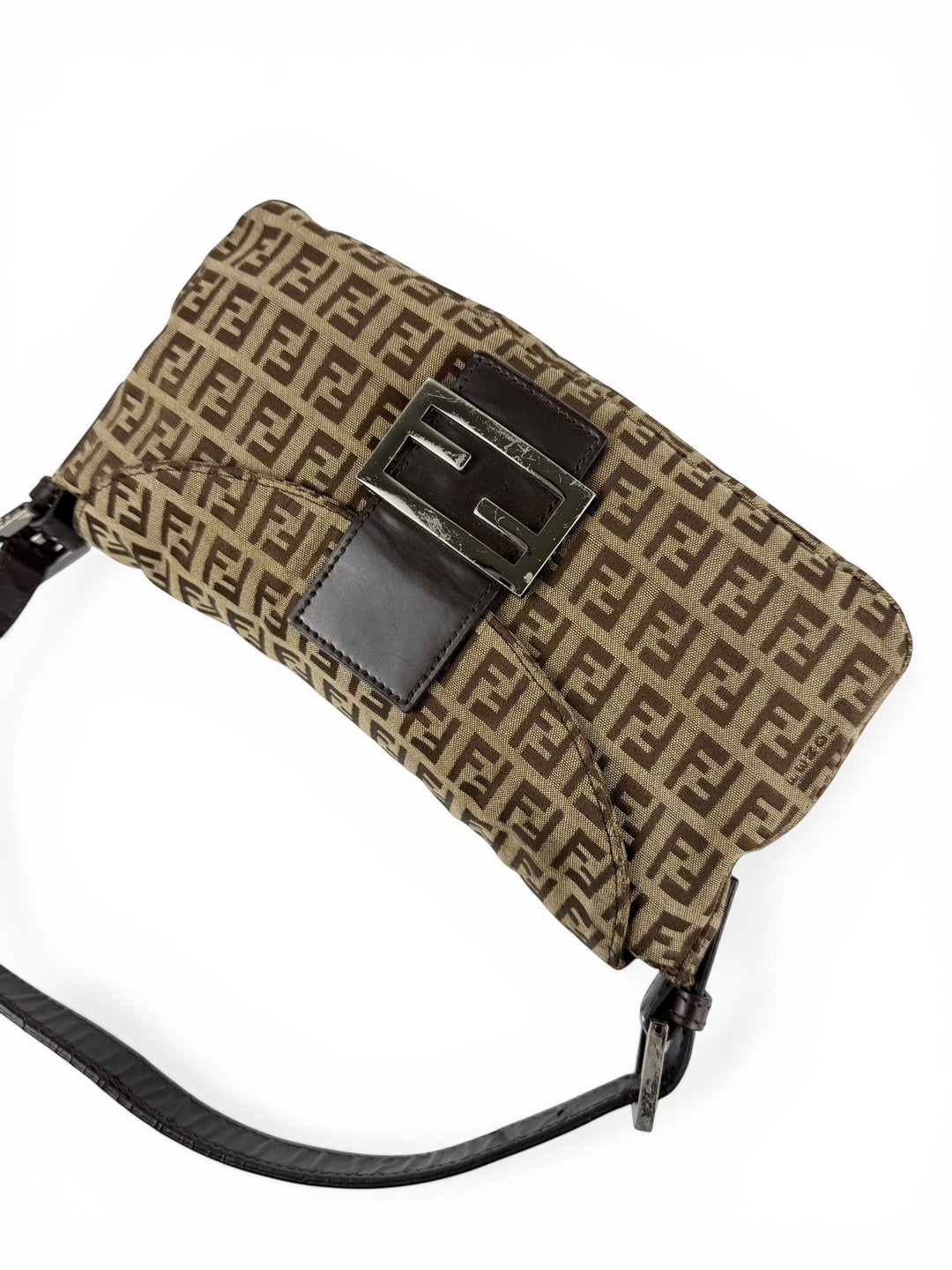 Vintage 90s Fendi Zucca Baguette Shoulder Bag