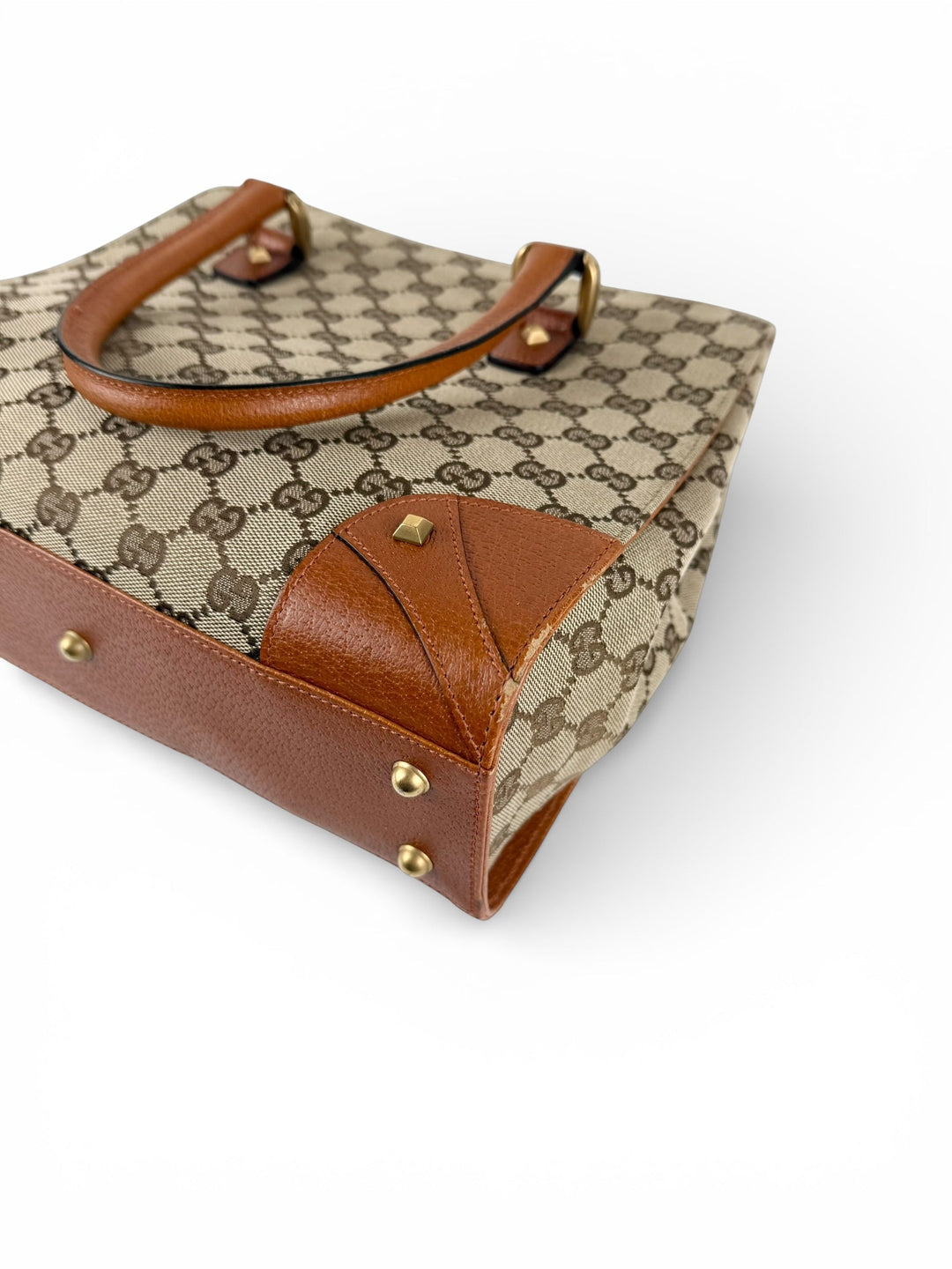 2010s Gucci GG Monogram Nailhead Mini Tote Handbag