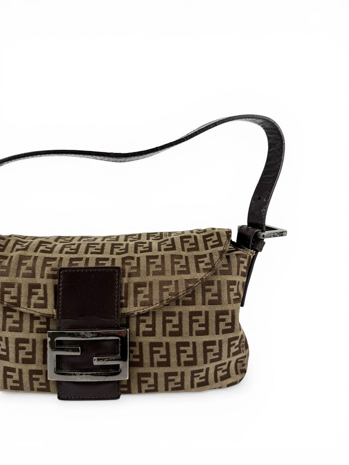 Vintage 90s Fendi Zucca Baguette Shoulder Bag