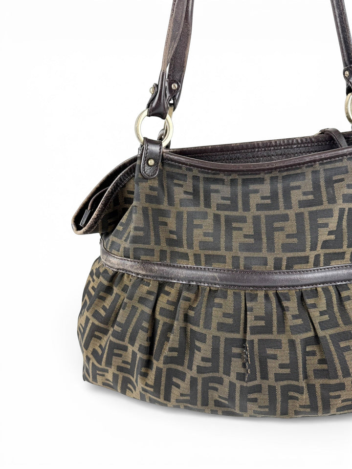 Vintage 90s Fendi Zucca Large Chef Handbag