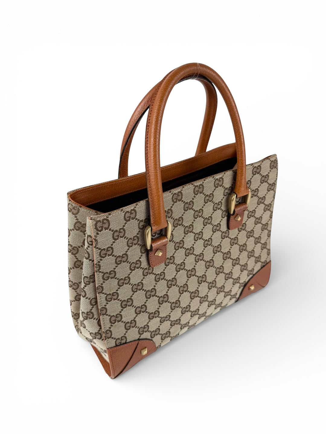 2010s Gucci GG Monogram Nailhead Mini Tote Handbag