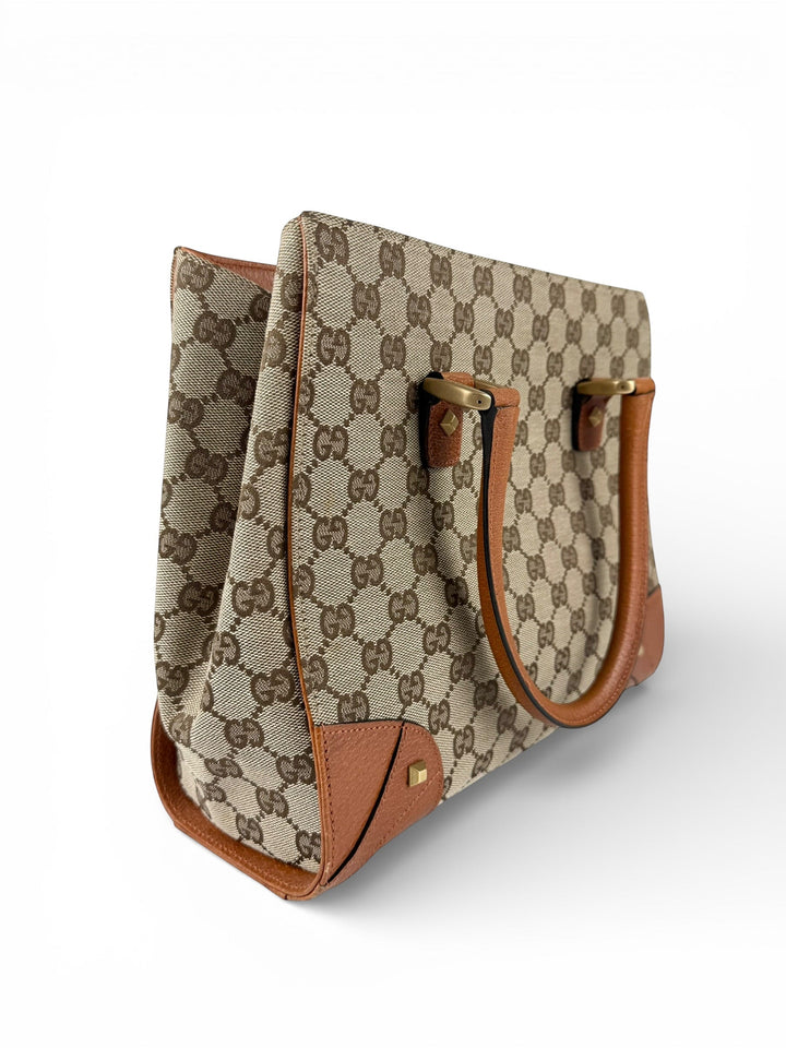 2010s Gucci GG Monogram Nailhead Mini Tote Handbag