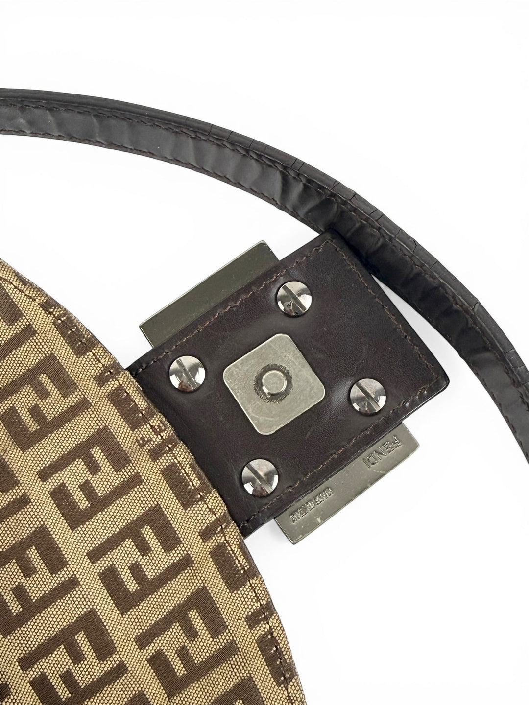 Vintage 90s Fendi Zucca Baguette Shoulder Bag