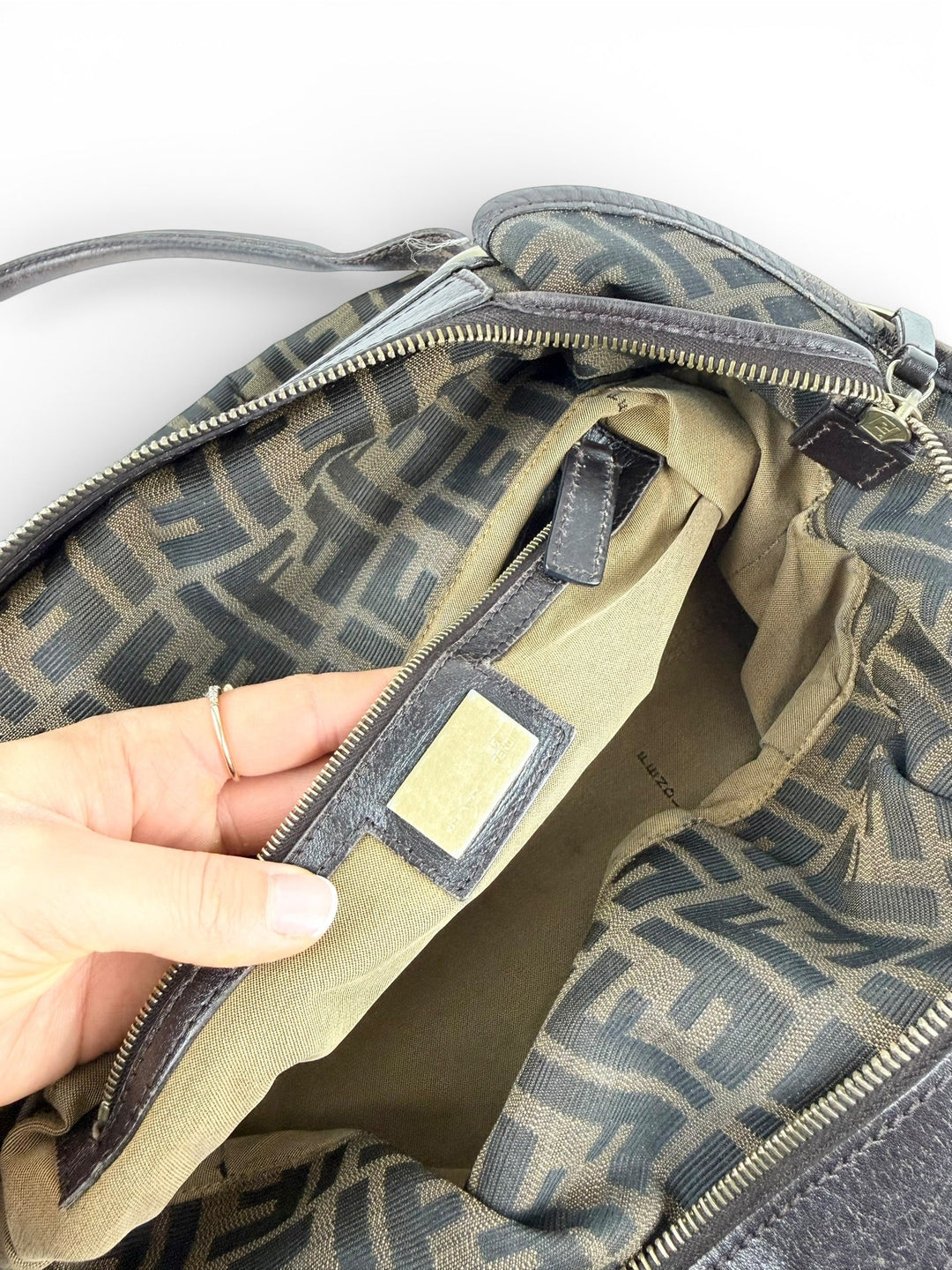 Vintage 90s Fendi Zucca Large Chef Handbag