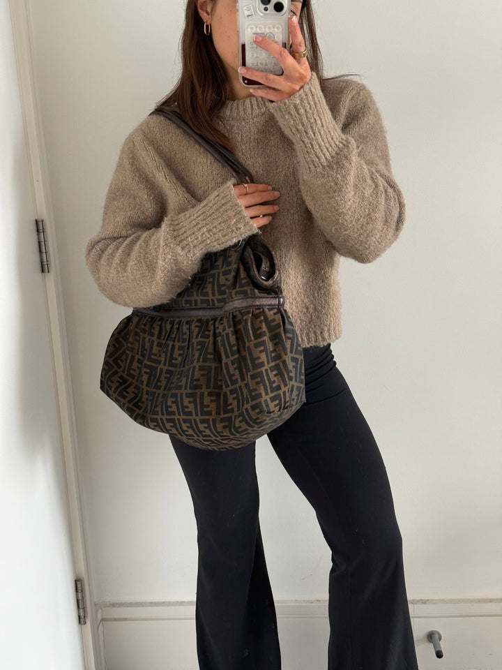 Vintage 90s Fendi Zucca Large Chef Handbag