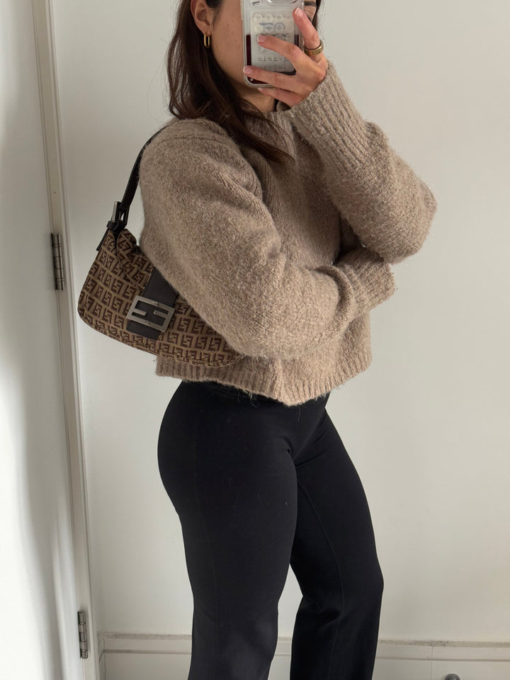 Vintage 90s Fendi Zucca Baguette Shoulder Bag