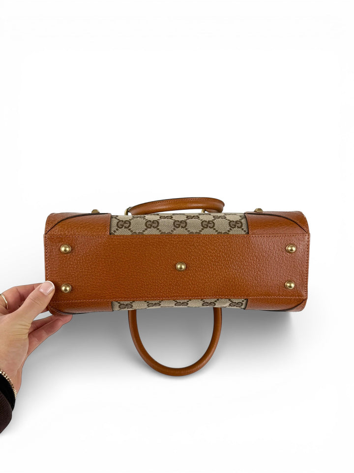 2010s Gucci GG Monogram Nailhead Mini Tote Handbag