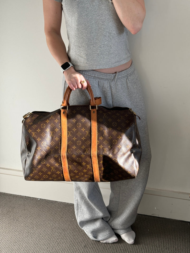 Vintage 1994 Louis Vuitton Keepall 50 Duffle Handbag
