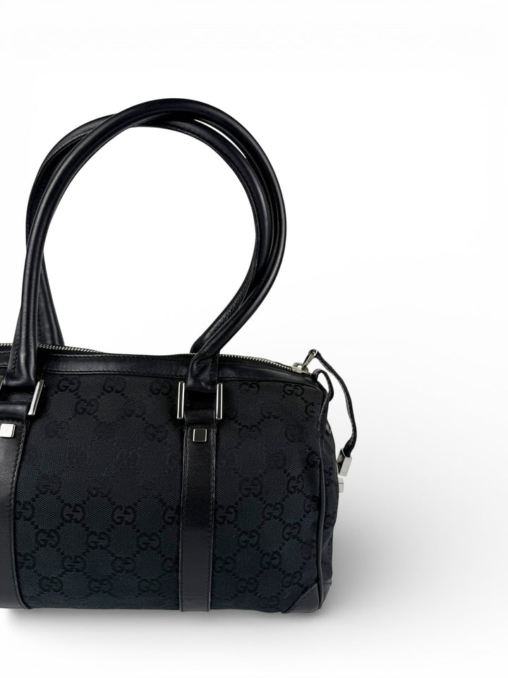 Vintage 90s Gucci Monogram Black Boston Handbag