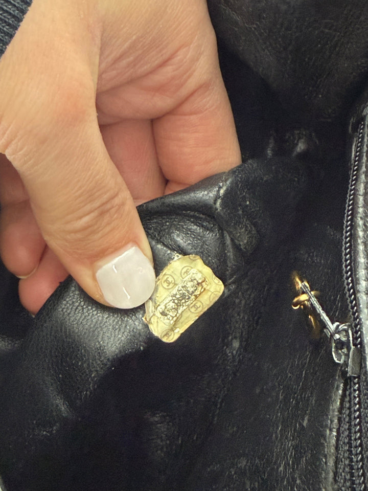 Vintage 90s Chanel Double Sided Black Caviar 24K GHW 30cm Classic Flap Bag